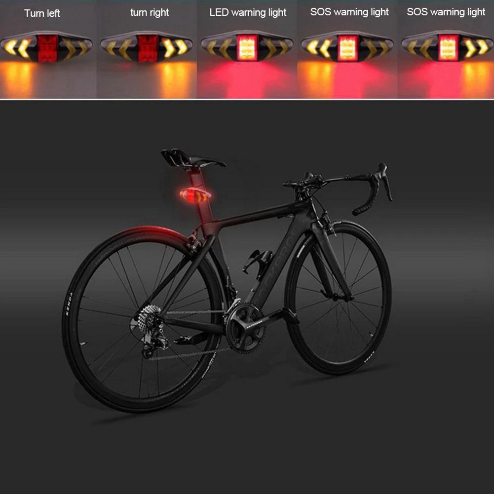 2-в-1 велосипед указатель поворота велосипеда светильник Батарея USB Перезаряжаемые задний фонарь для велосипеда с возможностью светильник Беспроводной дистанционного Управление для верховой езды светильник