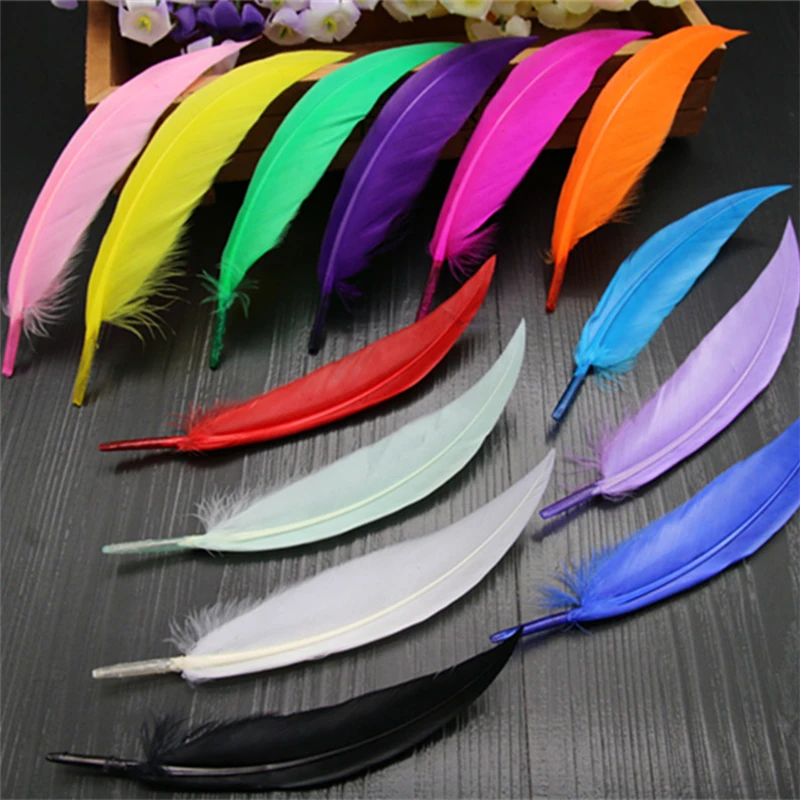 

50pcs diy 13 color feathers curved feathers goose feather jewelry clothing accessories handmade feathers wholesale AC096