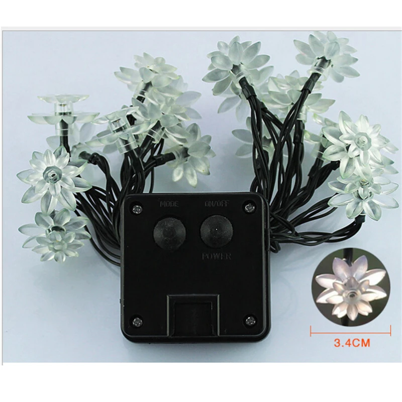 

Solar power led holiday light ,led Christmas light ,4.8M 20pcs Lotus flower led string for garden ,trees ,housing decoration