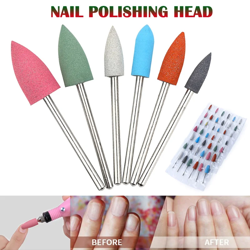 

6 Pieces/set Nail Silicone Polishing Head Grinding Machine Special Grinding Head Brush Tool SSwell