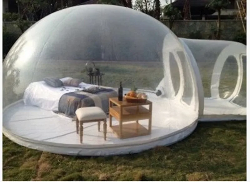 Надувной наружный пузырьковый надувной канал прозрачный Тент Открытый одиночный туннель надувной пузырь палатка с воздуходувкой