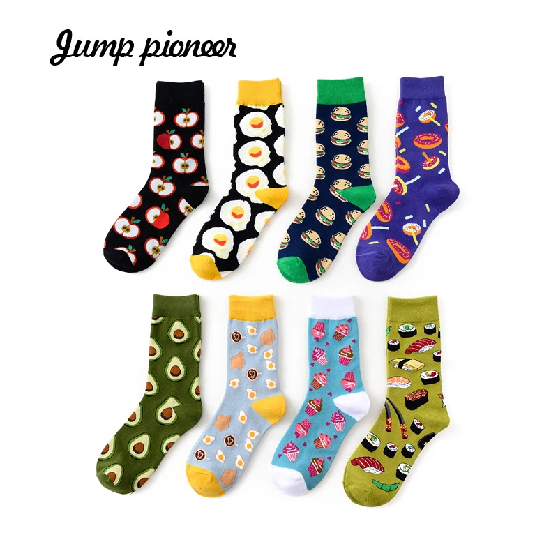 

Jump Pioneer Women Socks Korean Fresh Harajuku Fruits Socks Funny Sushi Avocado Cherry Happy Socks Brand Calcetines Mujer
