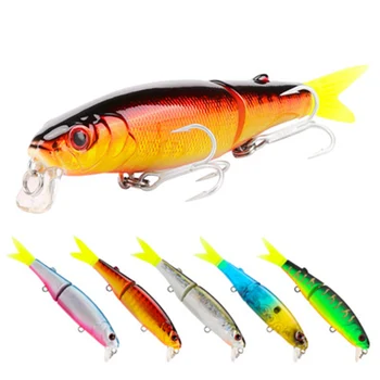 

9cm 8g Minnow Fishing lure Professional bait Whopper Plopper Swimbait Jointed bait Artificial Lure With Soft Tail B133