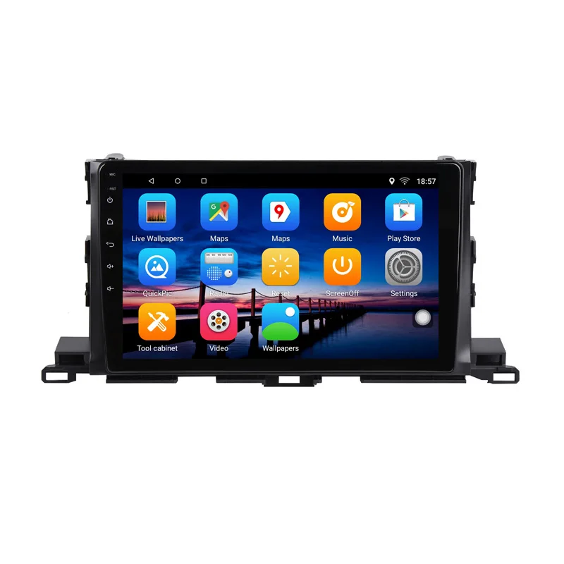 Flash Deal 10" RAM 2G 2.5D IPS Android 8.1 Car DVD Multimedia Player GPS For Toyota Highlander 2015 2016 2017 audio radio stereo navigation 2