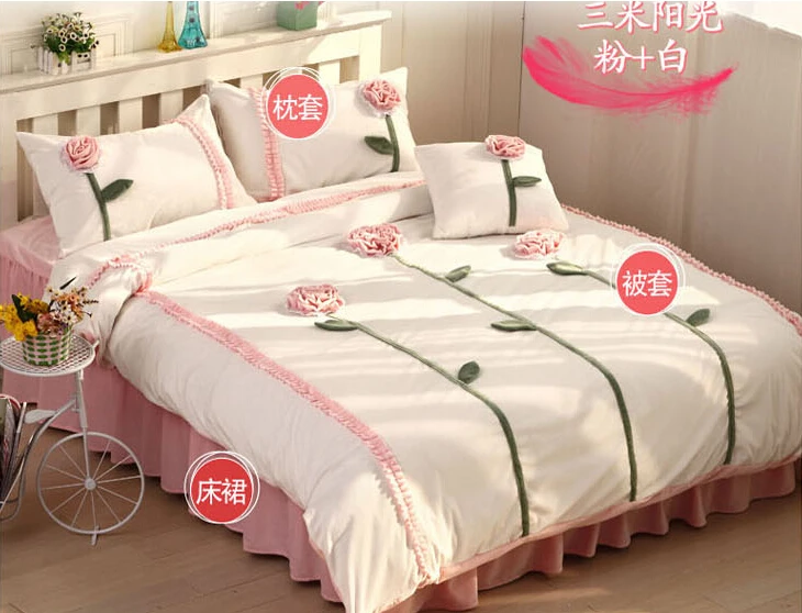 4pc 6pc wedding bedding set lovely kids bed cover duvet cover set