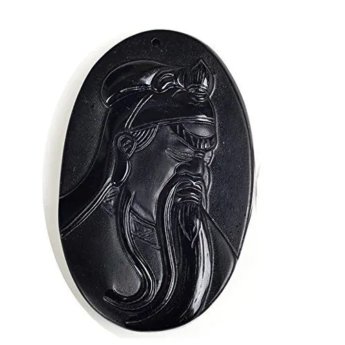 Koraba Fine Jewelry C1lint7785631 натуральный Дракон из обсидиана Гуань Гонг Юй Воин держать