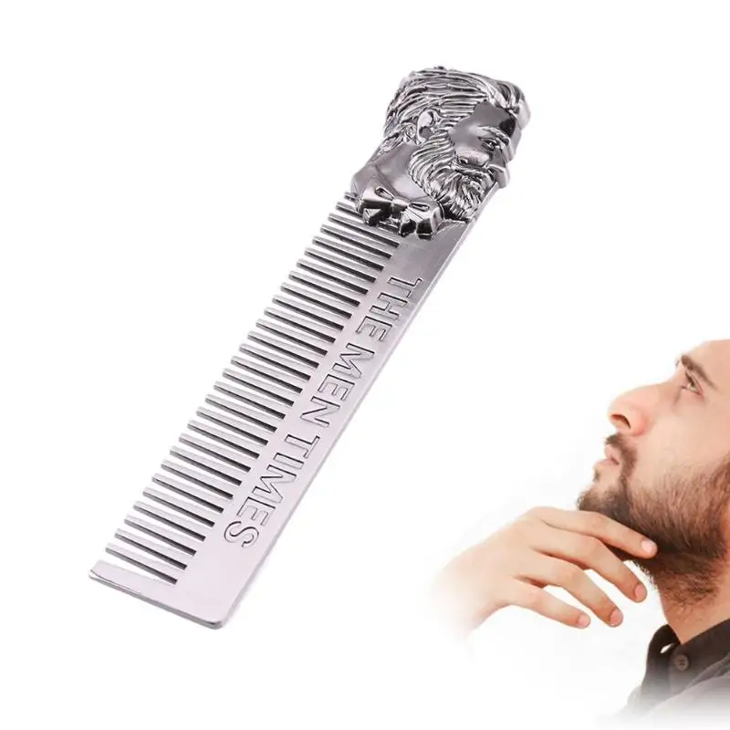 1pc Silver Beard Shaping Styling Template Durable Metal Beard Comb for Men Hair Beard Trimming Tools High Quality