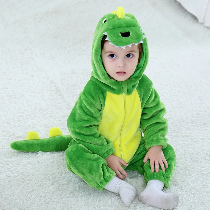 

2018 Spring Children's Garment Dinosaur Hooded Baby Boy Girl Newborn Clothes Cosplay Anime carnaval costumes For Kids onesie