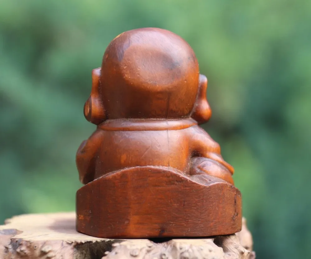 7 см China Boxwood Sack искусственное богатство|Статуи и скульптуры| |