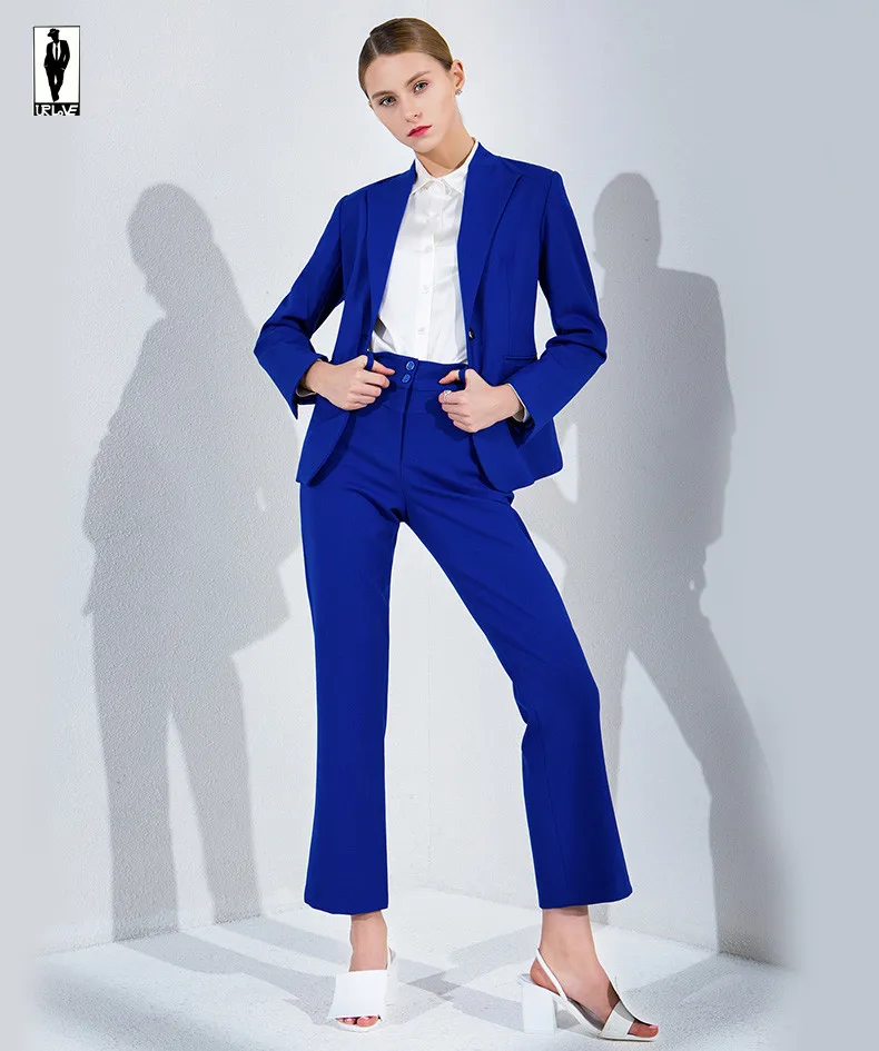 UR 53 Custom Royal Blue Work Bussiness Formal Elegant Women Suit Set ...