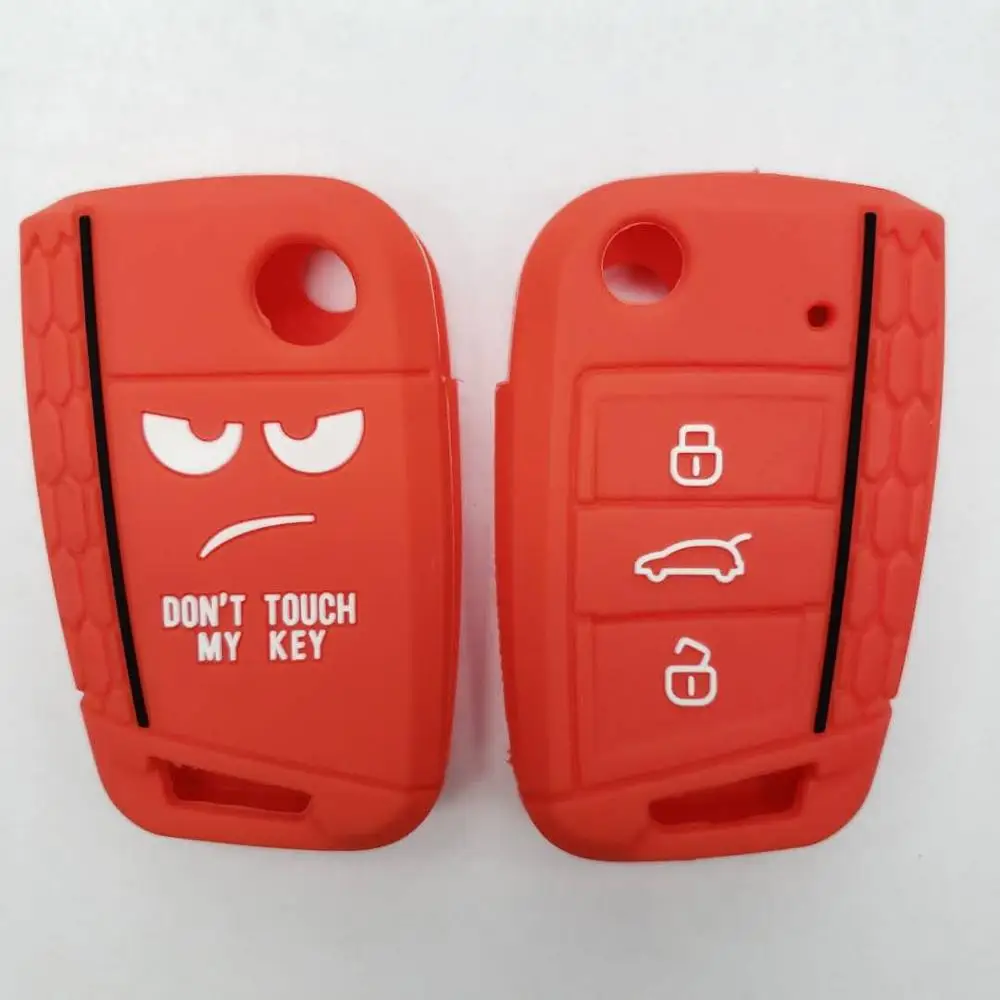 Dont Touch My Key Llave чехол силиконовый чехол для VW Golf 7 MK7 Seat Leon 3 Ibiza 4 5 Toledo 4 Arona Ateca Skoda Octavia 3 Пульт дистанционного управления - Название цвета: red cover only