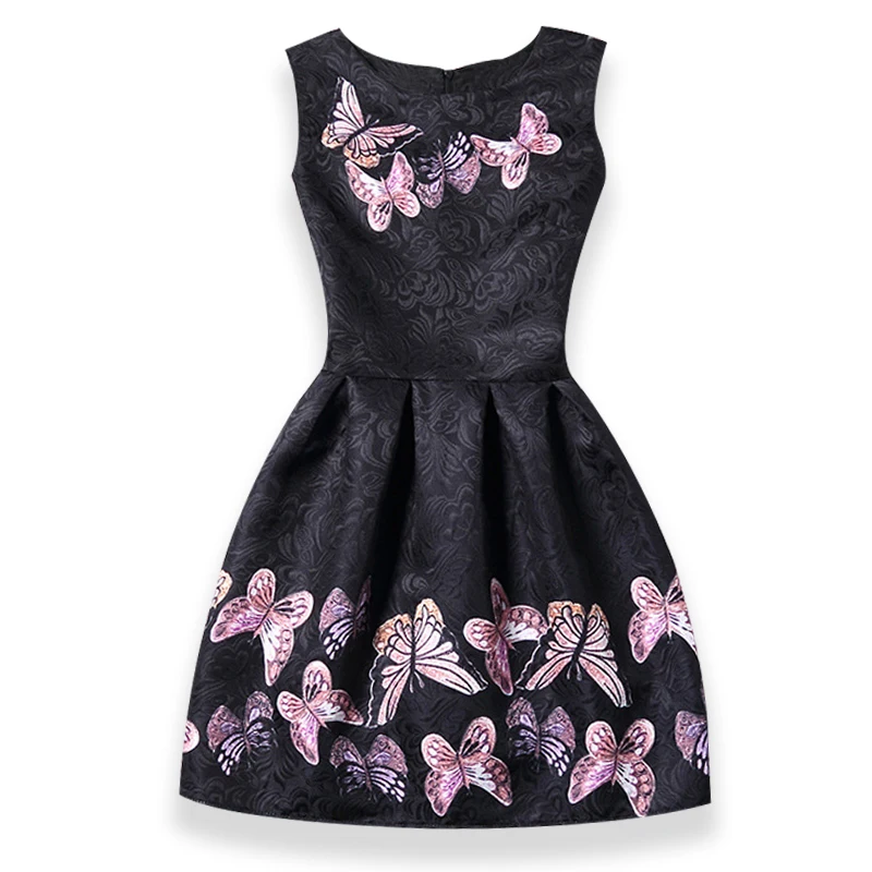 

Dresses For Girls Dresses Summer 2017 Striped Butterfly Print Sleeveless Kids Dresses Girls Clothes Party Princess Dress 5-20Y