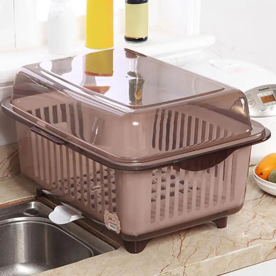 

2019 New Kitchen Cupboard Plastic Dish Drainer Rack Storage Box Bowl Rack Shelf AAA High Quality Kitchen Storage Tools