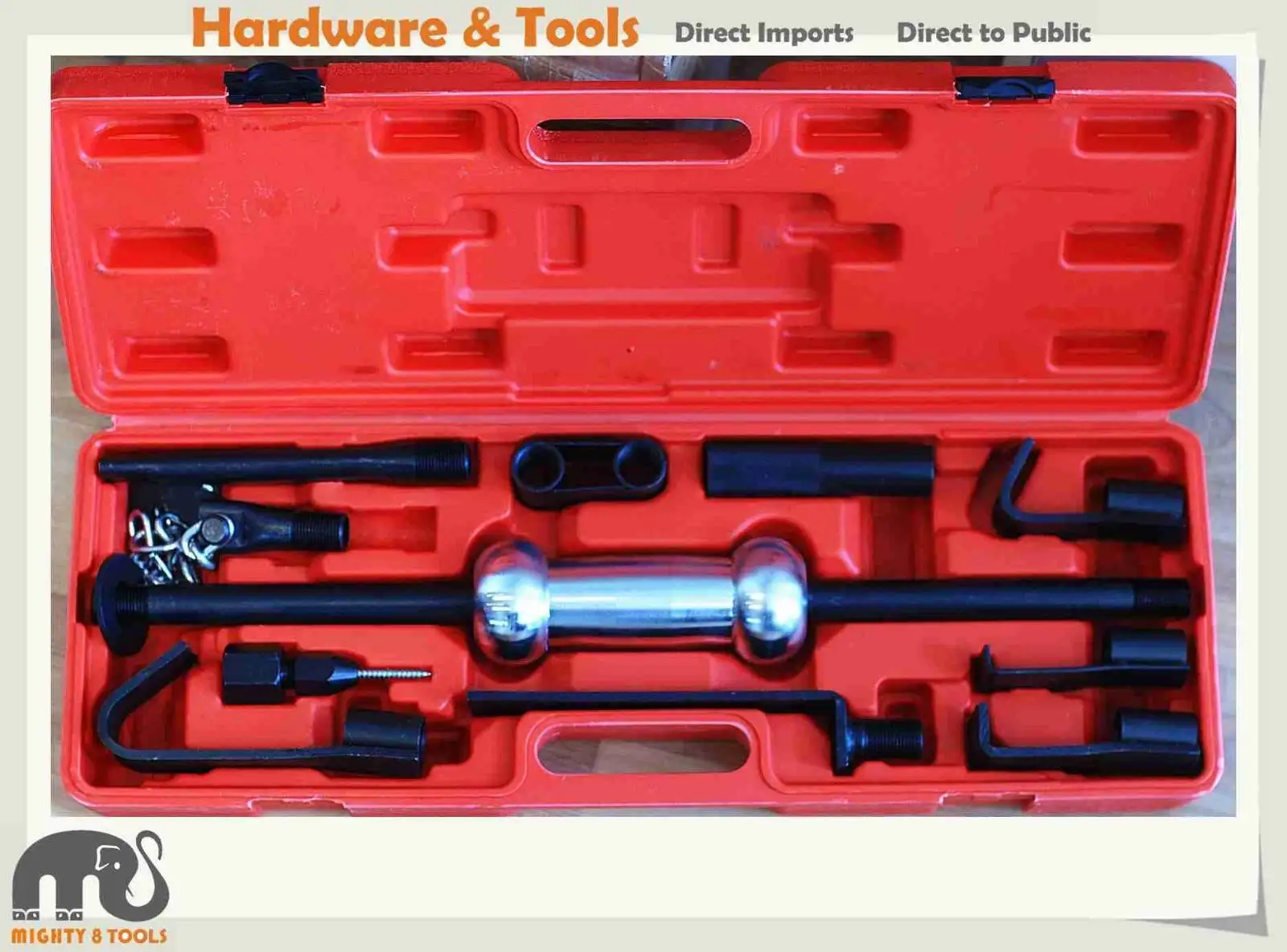 

13pc 10LB Slide Hammer Dent Puller w Hooks Auto Truck Body Panel Fender Repair