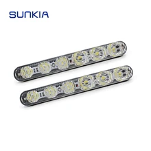 2Pcs/Set SUNKIA High Bright Car LED DRL High/Low Beam Aluminum Warning Driving Fog Lamp Auto LED Daytime Running Light jgrt car styling led fog lamp 2013 2017 for subaru xv led drl daytime running light high low beam automobile accessories
