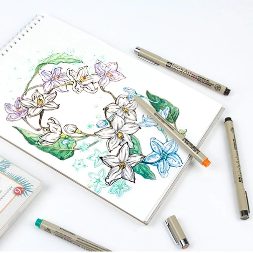 Японская ручка для рисования Sakura Fineliner Micron цветная игла манга Дизайн Эскиз лайнер