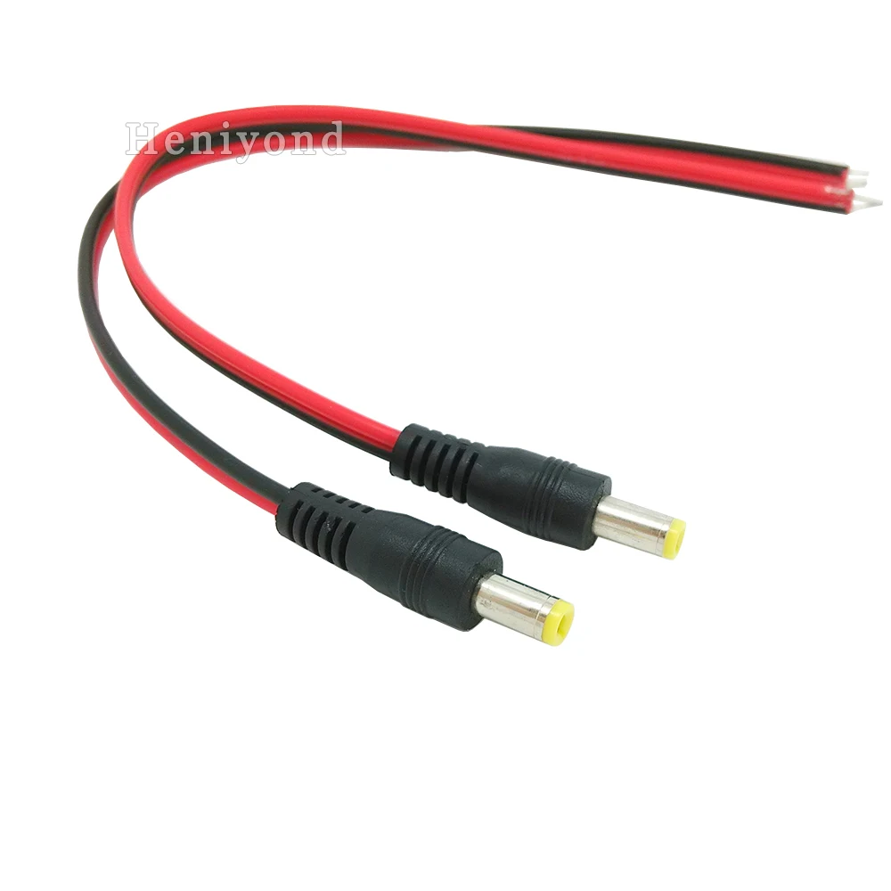 10pcs 5.5*2.1mm Male Plug DC12V Power Pigtail Cable jack For CCTV Security Cameras Connector Free Shipping
