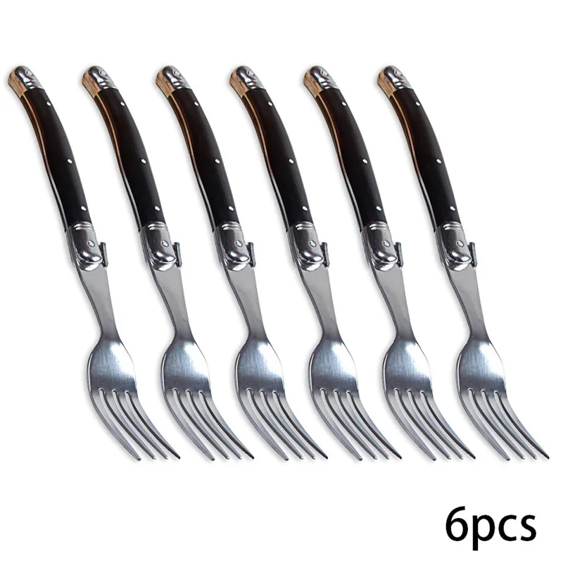 8'' Laguiole Style Stainless Steel Dinner Forks Long Handle Table Fork