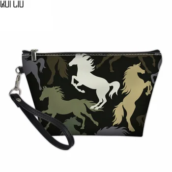 

Customized Pochette Toiletry designer cosmetic bag Cosmetic Bag Crazy Horse Nylon Makeup Box Pouch Travel Necessaire Vanity