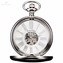 KS Vintage White Skeleton Rome Numbers Dial Silver Case Hand Wind Male Necklace Clock Analog Men Mechanical Pocket Watch /KSP036 KS Vintage White Skeleton Rome Numbers Dial Silver Case Hand Wind Male Necklace Clock Analog Men Mechanical Pocket Watch /KSP036