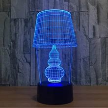 3D ночник дистанционный сенсорный Swithc LED 7 видов цветов USB иллюзия