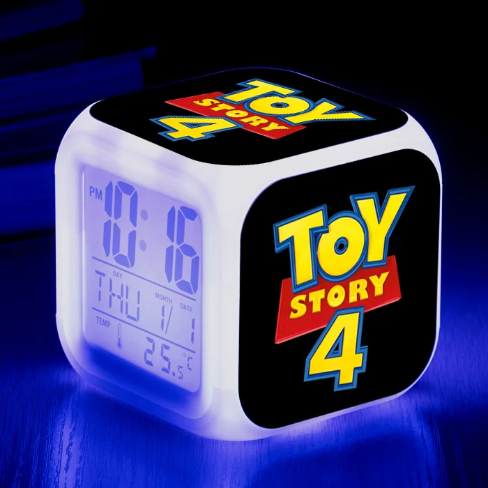 Toy story 4 buzz lightyear Вуди и Джесси будильник, светящийся светодиодный, изменение цвета, цифровые часы для детской комнаты, многофункциональные игрушки