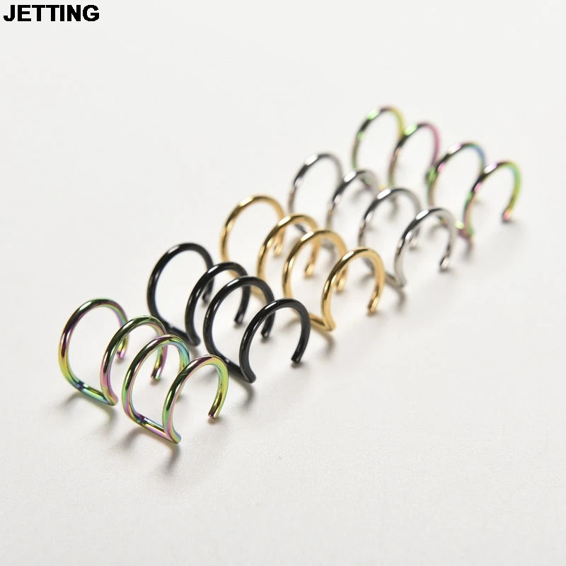 

JETTING 2 Pcs/set New 4 Colors Fashion Clip-on Earrings Men Women Ear Clip Cuff Wrap Earrings Non-piercing Ear Cuff Eardrop
