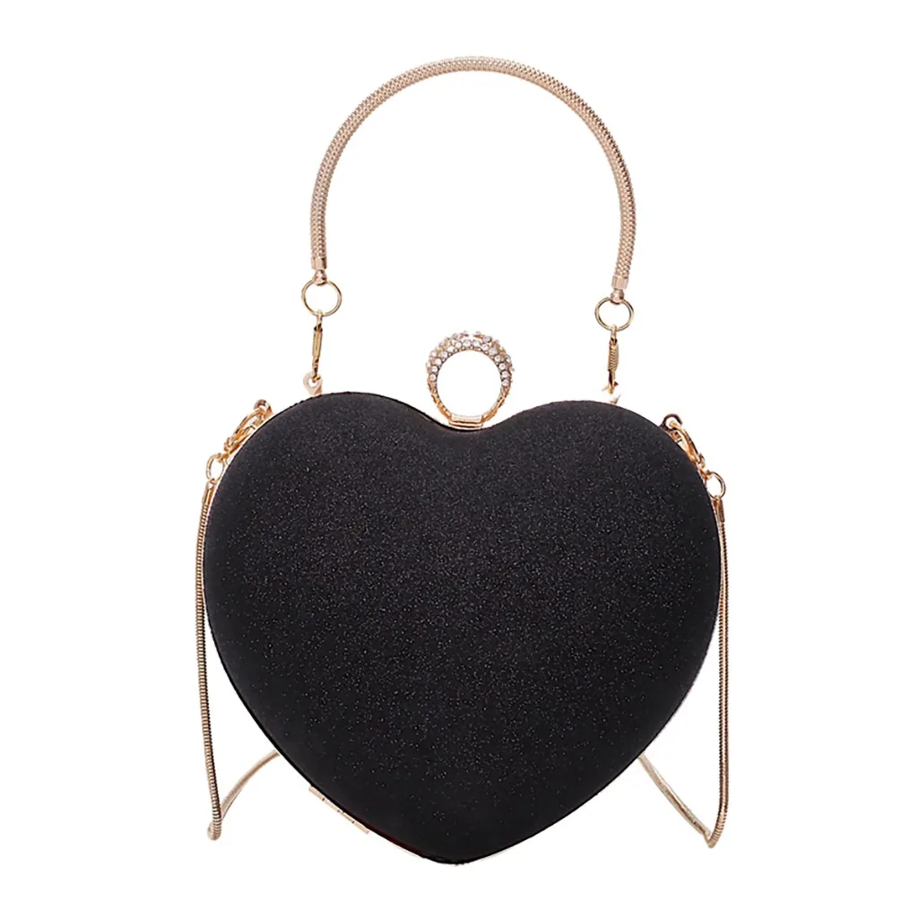 

Women Handbags 2019 Ring Handle Ladies Girls Fashion Heart Shape Bling Shoulder Party Designer Bag Female Crossbody Bags #Zer