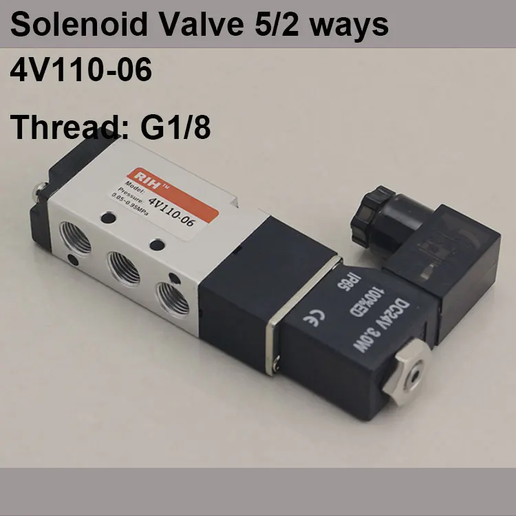 

G1/8" 4V110-06 2 Position 5 Way Air Solenoid Valves Pneumatic Control Valve , DC12v DC24v AC110v 220v