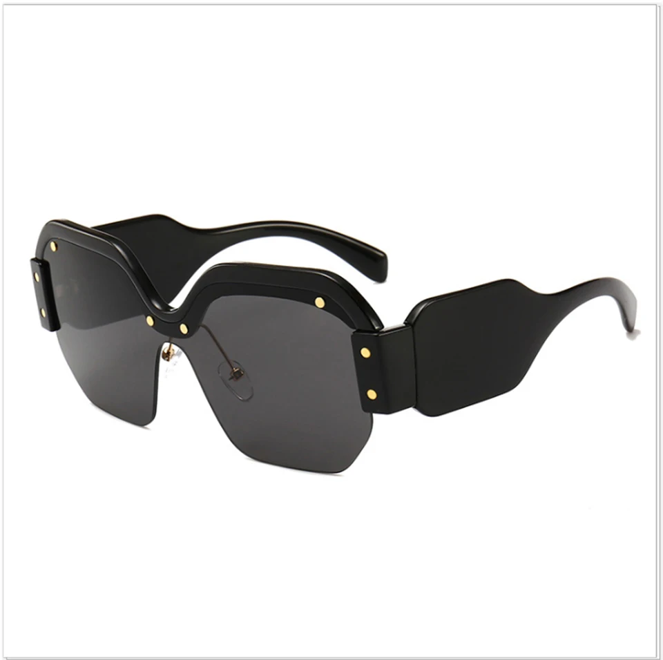 jumlai Oversized  punk Sunglasses Women Big Frame Square Sun glasses Brand Designer Fashionable Unique modeling Eyewear Cool (2)