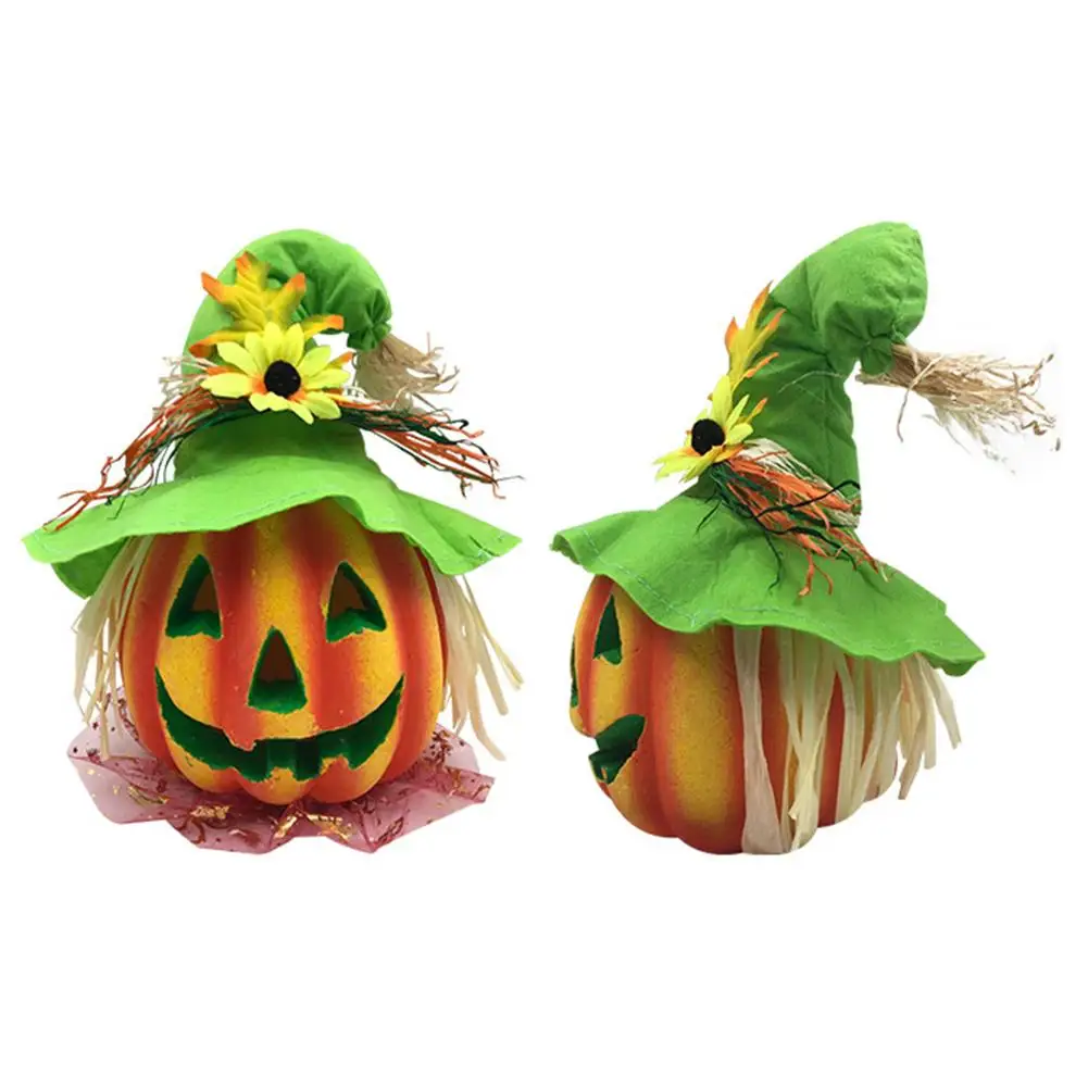 Halloween Light Up Pumpkin Lantern Decorative Pumpkin Foam Halloween Props for Haunted House Halloween Party Decoration 20E
