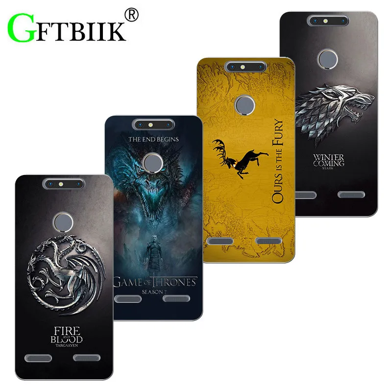 

Cute Cartoon Case For ZTE Blade V8 Mini V 8 Mini 5.0" Soft Silicone Case Fashion Printed Football Flower Cover Game of Thrones 7
