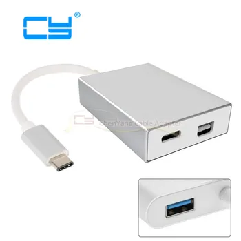 

cable USB 3.1 Type C to Mini Displayport DP & USB 2.0 OTG & USB-C Female Charger Adapter for Laptop & Macbook