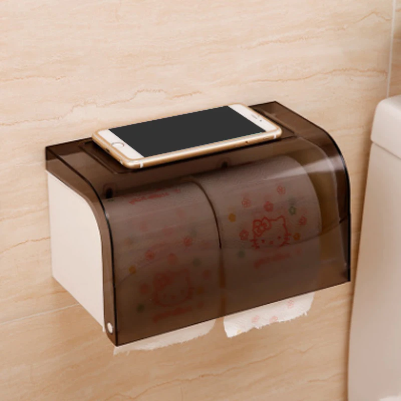 1pcs Eco friendly Abs Toilet Tissue Box Sanitary Ware Suction Cup Cover Paper Holders Bathroom