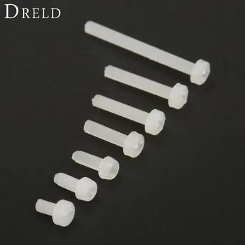

DRELD 100Pcs M2 Nylon Phillips Screws Plastic Round Cross Pan Head Screws Bolts M2 x4mm/5mm/6mm/8mm/10mm/12mm/20mm