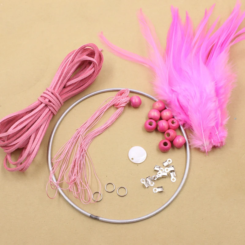 

1 set Fashion DIY Crochet Feather Dream Catcher Kit Hanging Decoration Home Decor Wall Ornament