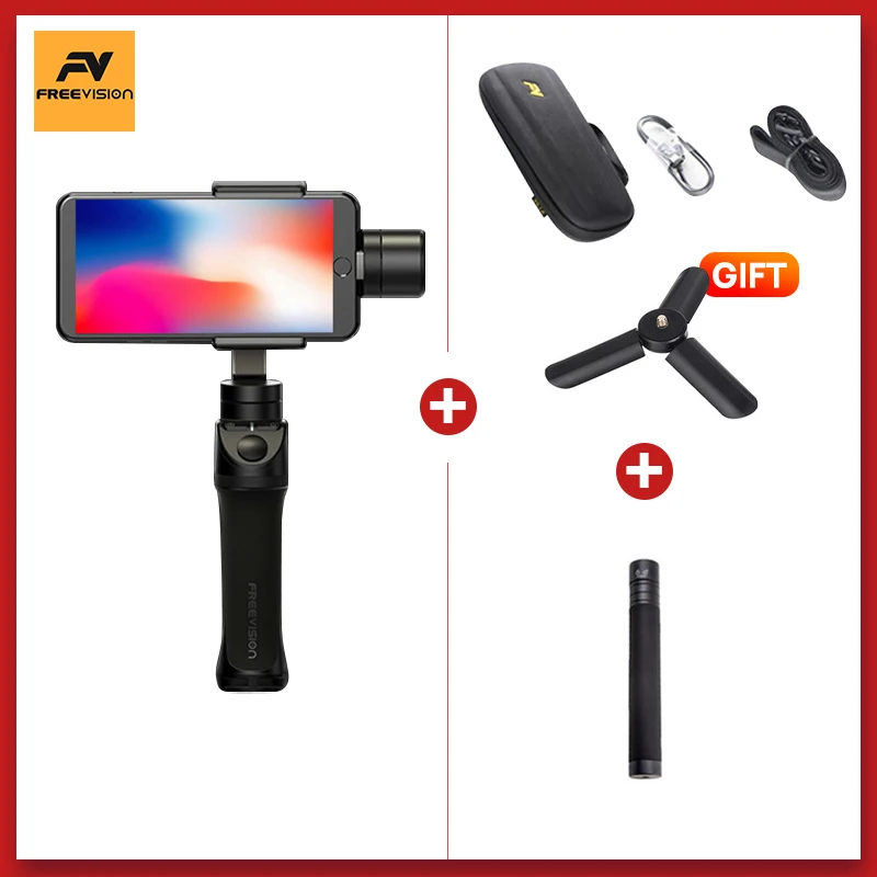 Gimbal Freevision VILTA M карданный 3-осевой карданный стабилизатор смартфона для xiaomi iphone экшн-камеры Go Pro PK DJI Osmo mobile 2 - Цвет: add extend pole