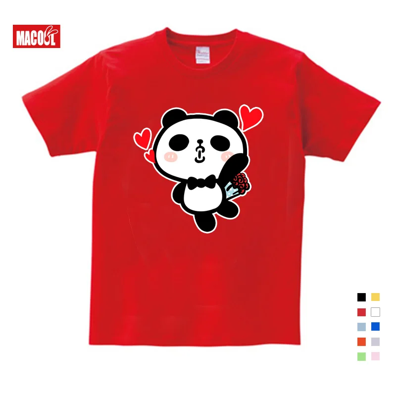 

2019 New Children Panda Print T-shirt Clothes For Boy Girls Summer Short Sleeve Solid Tee Tops Costume Kid T Shirt Clothing