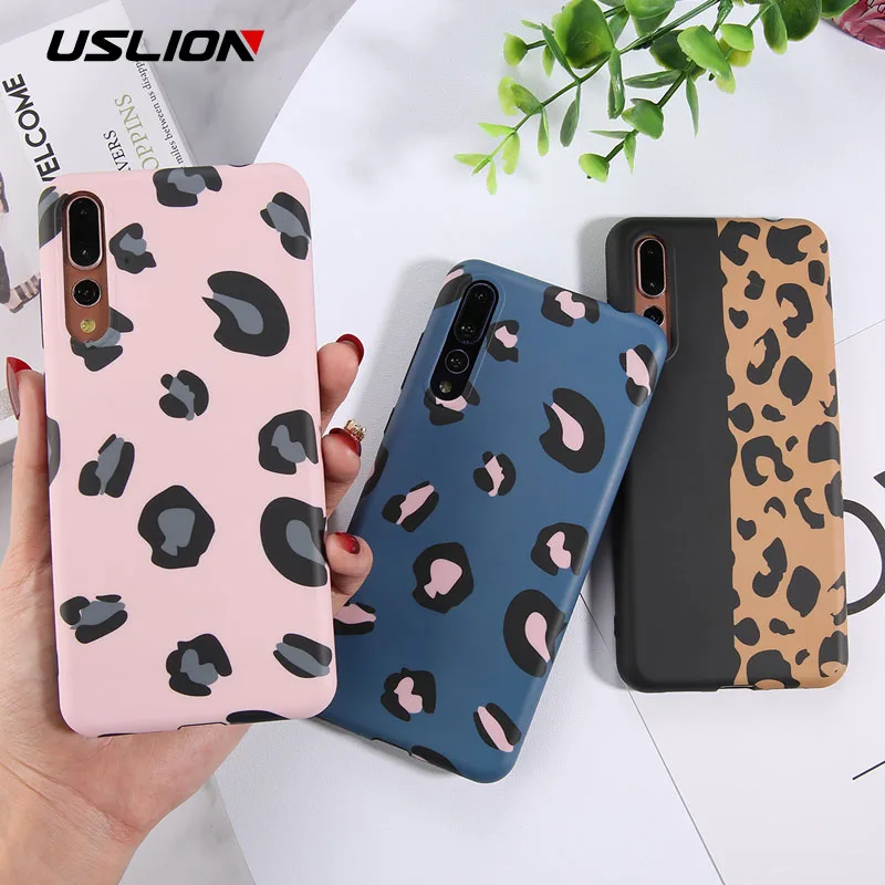 

USLION Retro Leopard Soft Phone Case For Huawei P30 Pro P20 Mate 10 20 Pro P10 Plus Nova 4 Honor 10 9 TPU Silicone Cases Cover