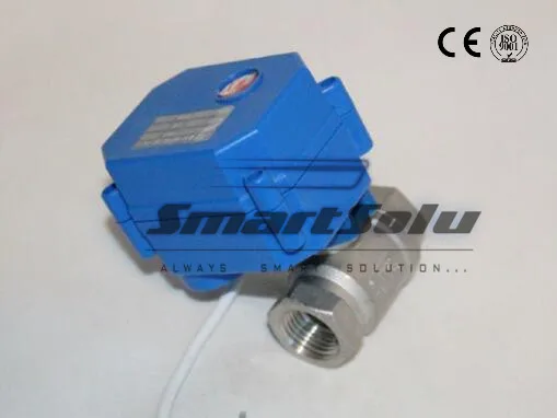 

Free shipping 1/2 BSP DN15 12V DC Stainless steel ,2 way Electrical MINI Ball Valve CR-03 Wires electric automatic valve