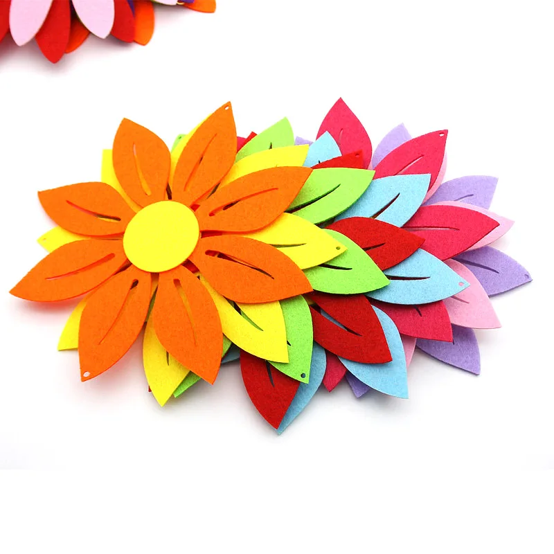 

18cm Hollow Flower Felt Cloth Material DIY Decoration Children Room Decoration For Kids Home Decoration Craft Beauty Color