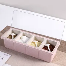 Стойка для приправ, горшки для специй, стеклянная банка, коробка для хранения, контейнерная приправа, кувшин, кухонный инструмент, potes de cozinha