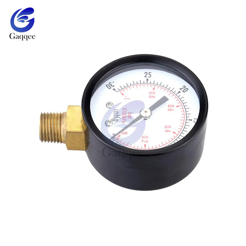 PPortable Dual Scale Dial Gauge 1/4" NPT 1/4" 1/8" BSP Vacuum Pressure Meter Gauge Manometer Dial Display Digital Pressure Gauge