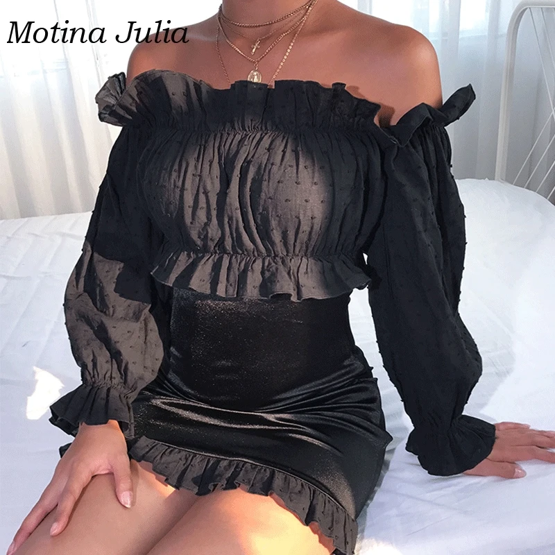 Женское платье с оборками Motina Julia Клубное жаккардовое открытыми плечами и