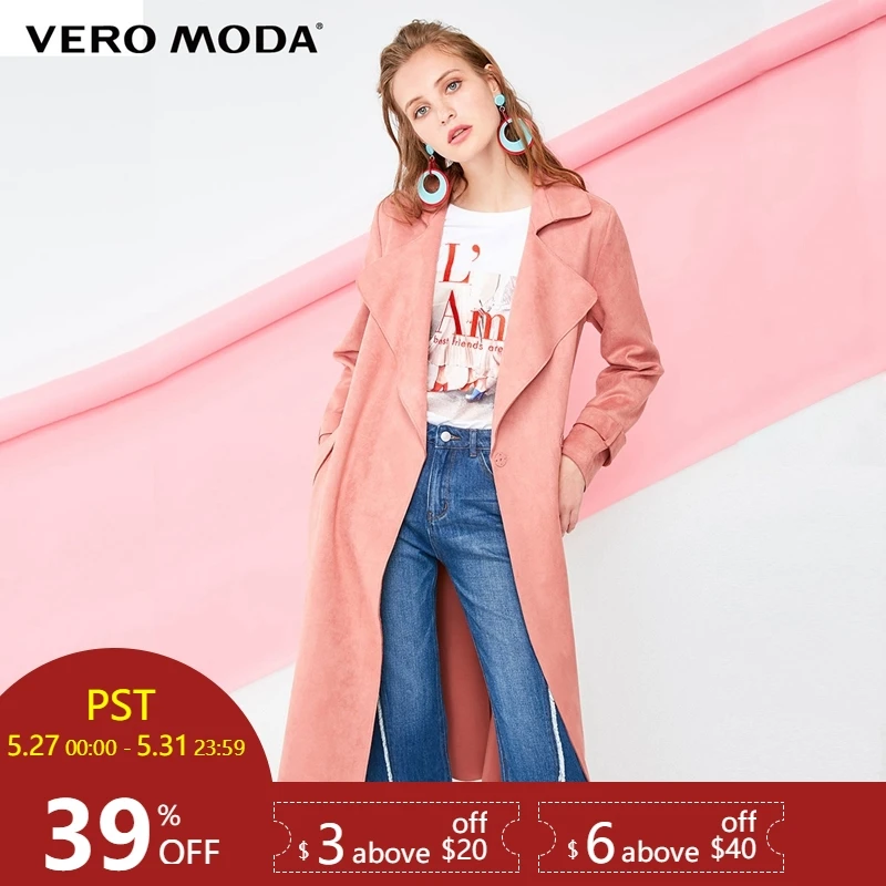 

Vero Moda Fall Suede Straight Medium-style Minimalist Wind Coat | 318309507