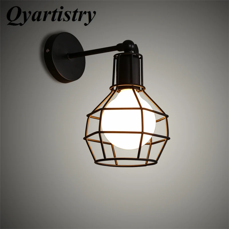 

Iron Black Shade Wall Lamp Retro Grenade Guards Lampstand Loft Lighting Modern Interior Lighting E27 Wall Lamp AC 85-265V