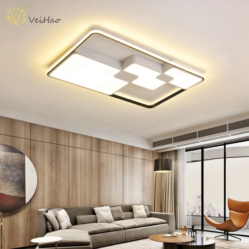 

2018 new postmodern minimalist led ceiling chandelier living room bedroom study square art indoor acrylic chandelier lighting