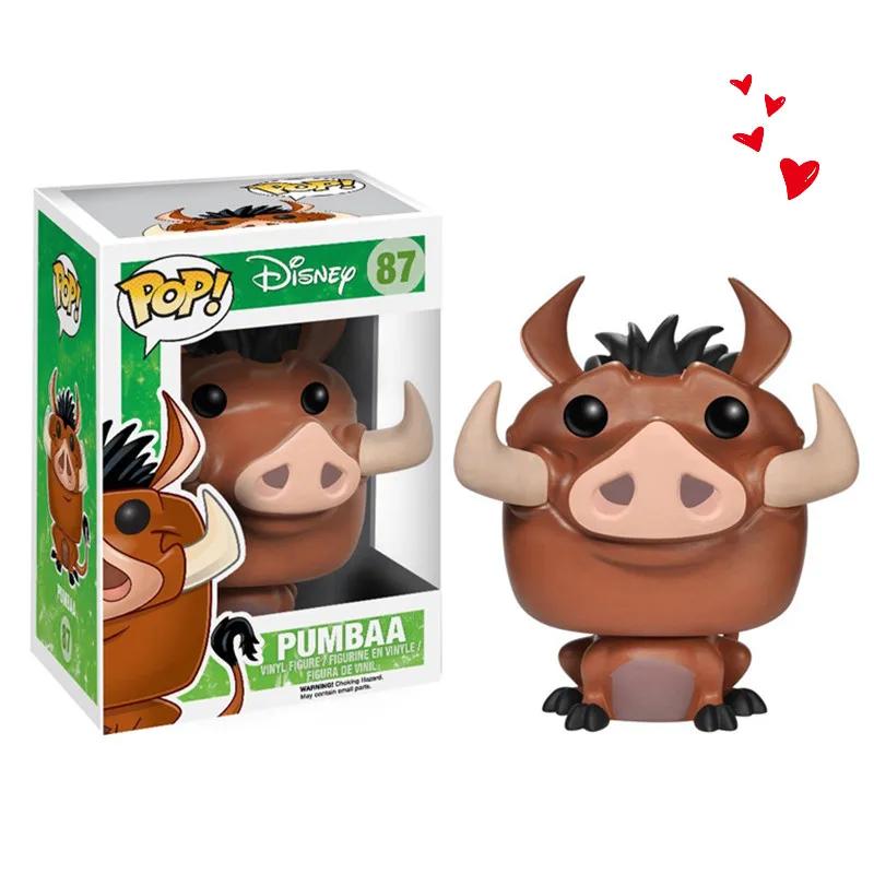 

10cm Funko POP Anime Cartoon Lion King Simba Pumbaa Doll Hand Decoration Character Action Collection Model Children's Toys