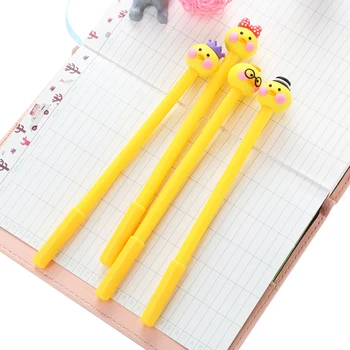 

30pcs/lot Lovely Gifts for Kids Yellow Duck Gel Pen 0.38mm Black Ink Pens Animal Signature Pens Office School Supplies