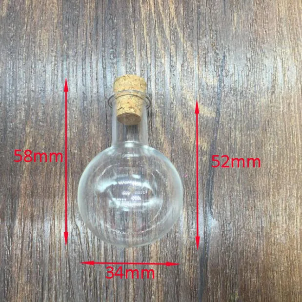 10 шт./партия прозрачные круглые стеклянные бутылки 34*52 мм|ball glass bottle|vial pendantglass ball